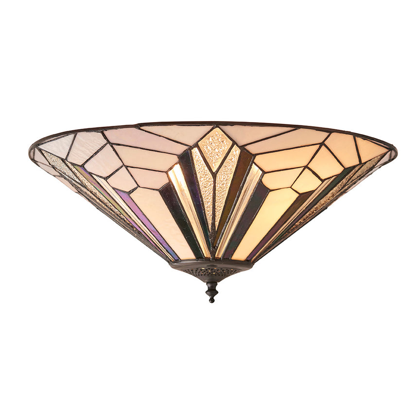 Astoria 48cm Tiffany Flush Ceiling Light