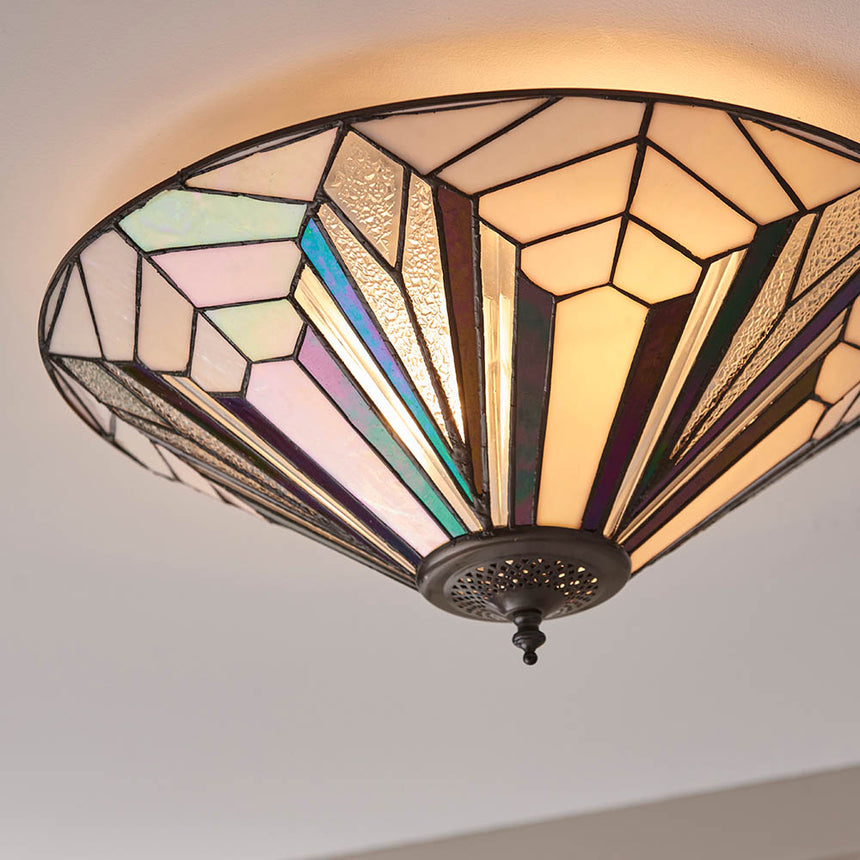 Astoria 48cm Tiffany Flush Ceiling Light