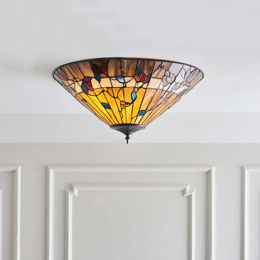 Bernwood 46cm Tiffany Flush Ceiling Light