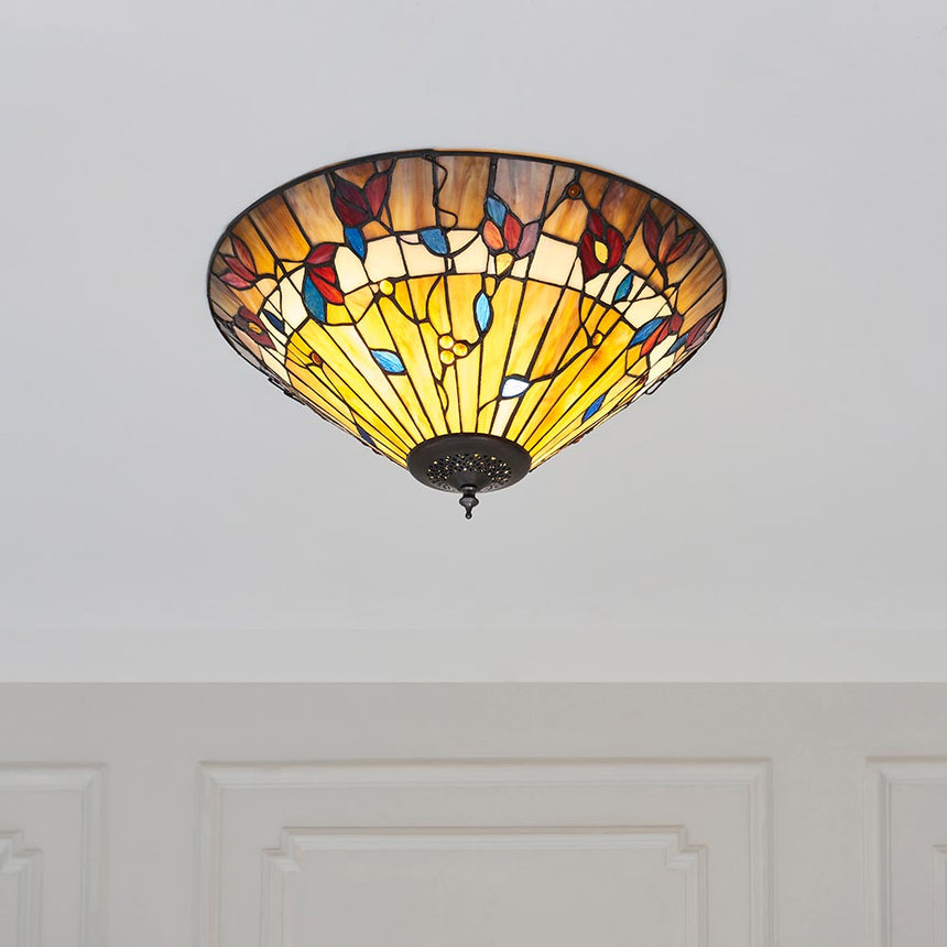 Bernwood 46cm Tiffany Flush Ceiling Light