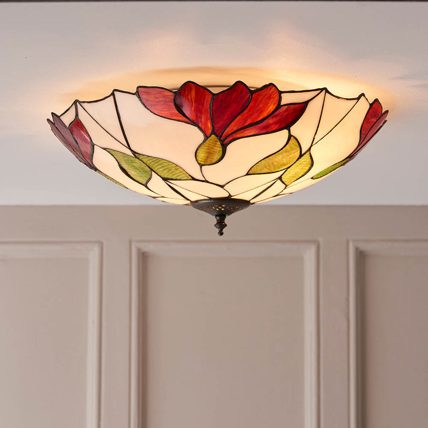 Botanica 45cm Tiffany Flush Ceiling Light