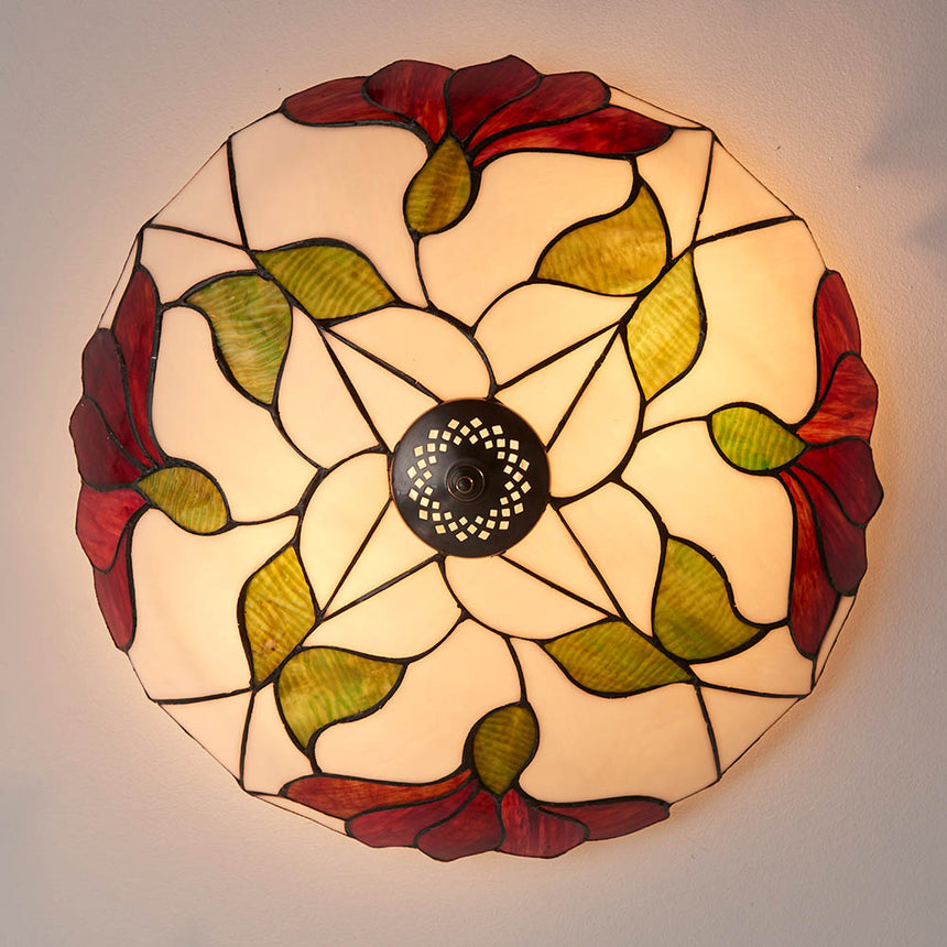 Botanica 45cm Tiffany Flush Ceiling Light