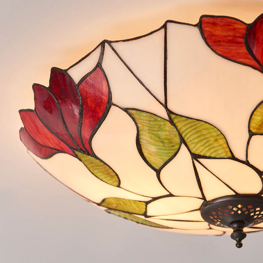 Botanica 45cm Tiffany Flush Ceiling Light