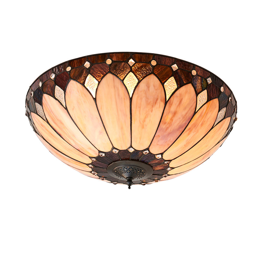 Brooklyn 50cm Tiffany Flush Ceiling Light