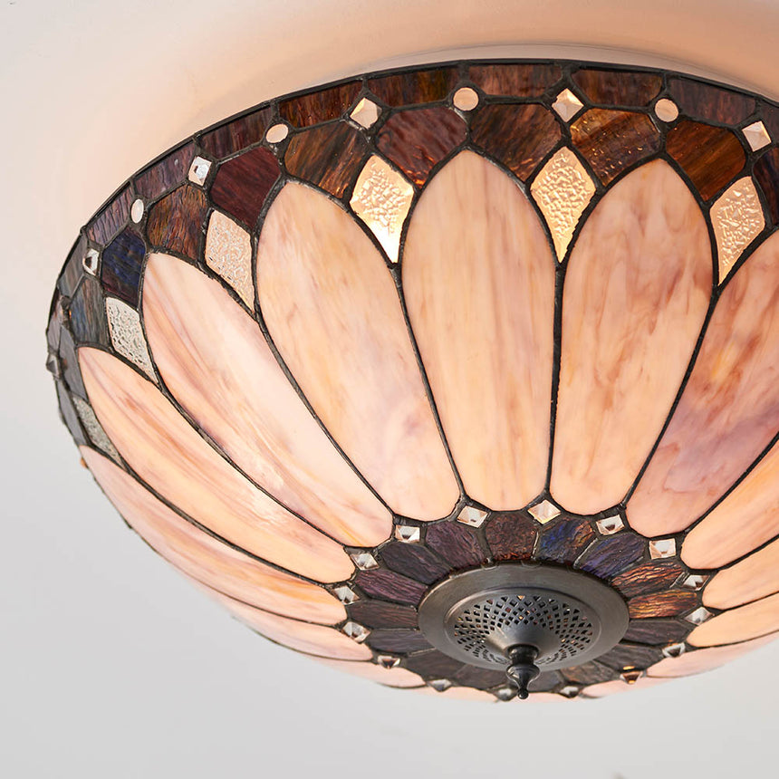 Brooklyn 50cm Tiffany Flush Ceiling Light