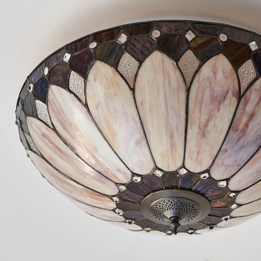 Brooklyn 50cm Tiffany Flush Ceiling Light