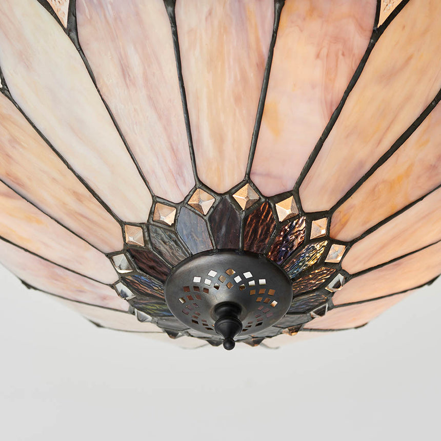 Brooklyn 40cm Tiffany Semi Flush Ceiling Light