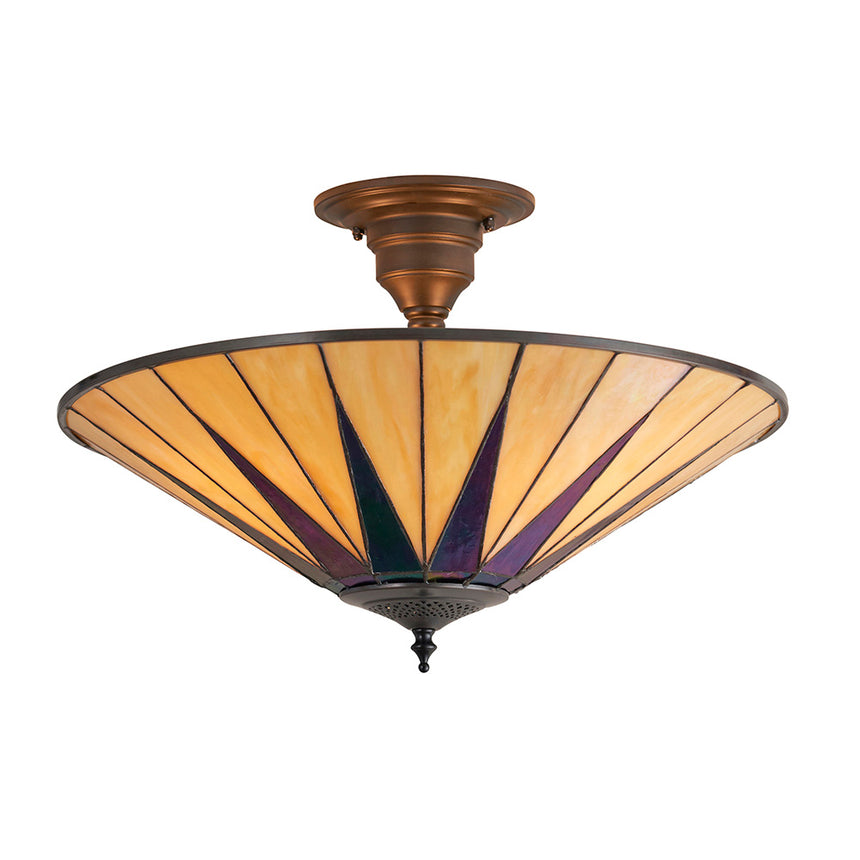 Dark Star 49cm Tiffany Semi Flush Ceiling Light