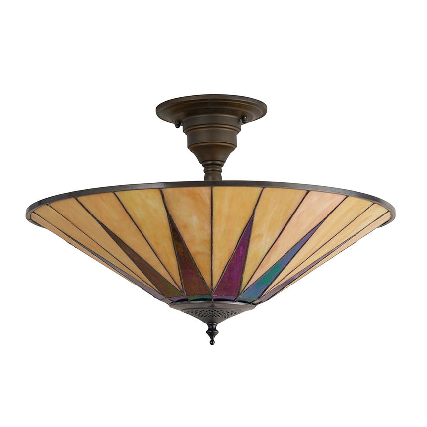 Dark Star 49cm Tiffany Semi Flush Ceiling Light