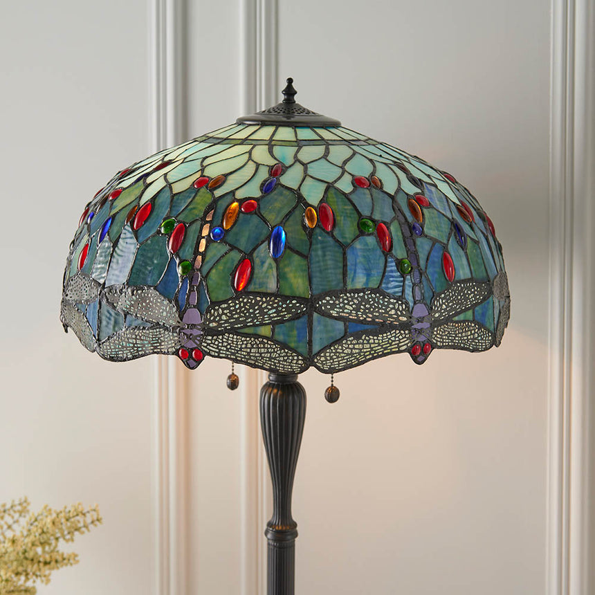 Tiffany Dragonfly Blue Floor Lamp