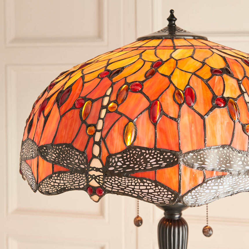 Tiffany Dragonfly Flame Floor Lamp