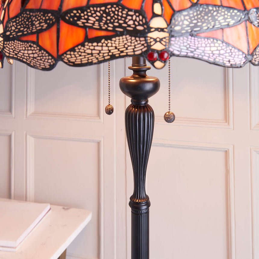 Tiffany Dragonfly Flame Floor Lamp