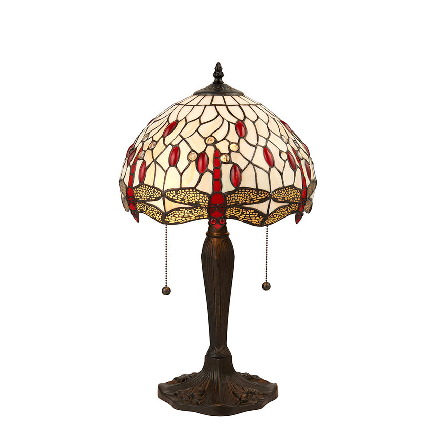 Dragonfly Small Tiffany Table Lamp Beige