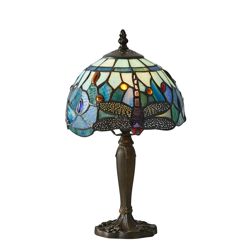 Dragonfly Mini Tiffany Table Lamp, Blue