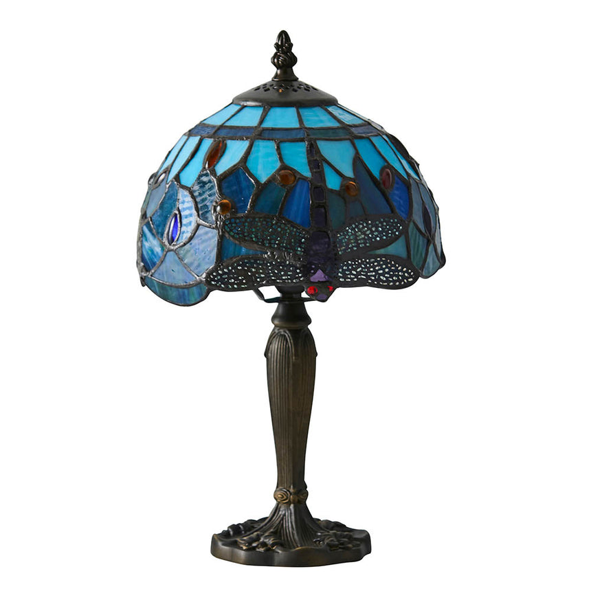 Dragonfly Mini Tiffany Table Lamp, Blue