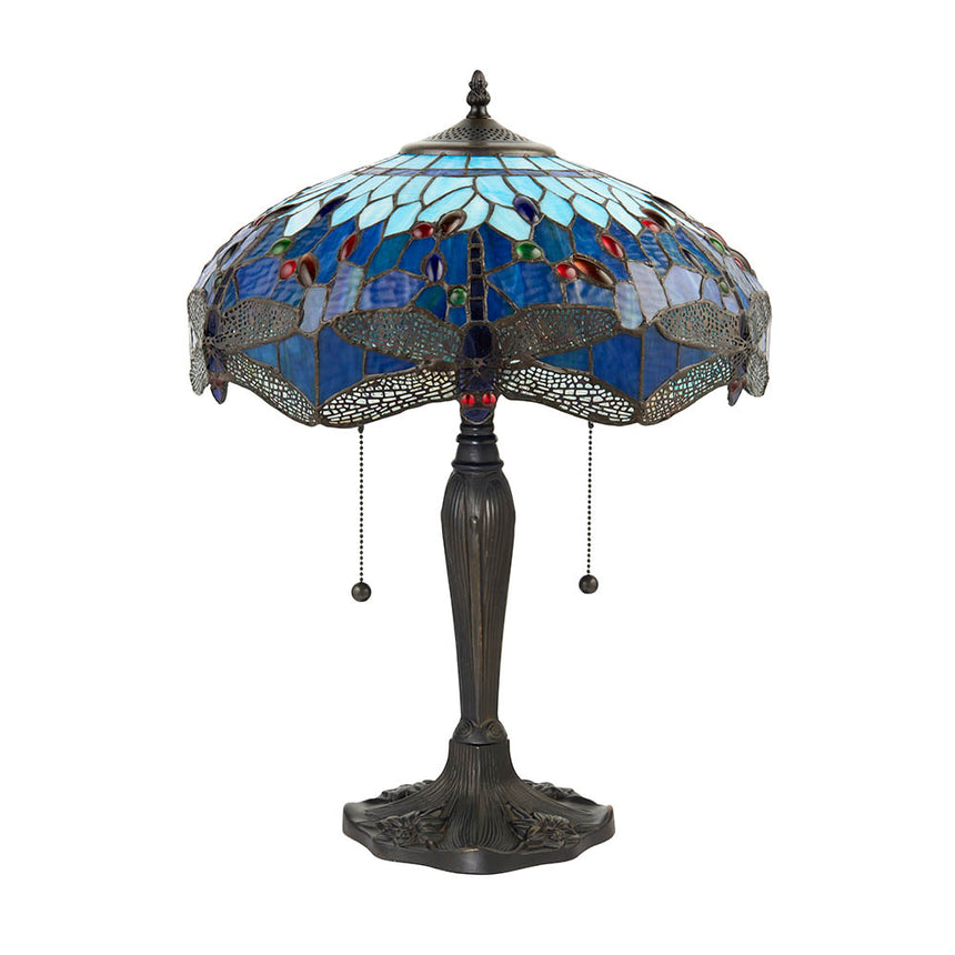 Dragonfly Blue Medium Tiffany Table Lamp