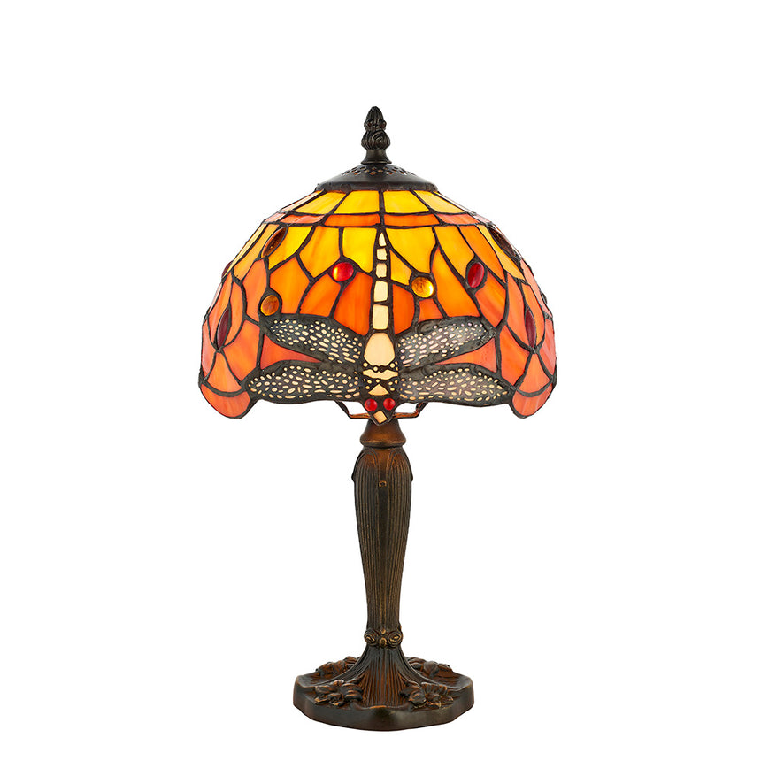 Dragonfly Flame Mini Tiffany Table Lamp