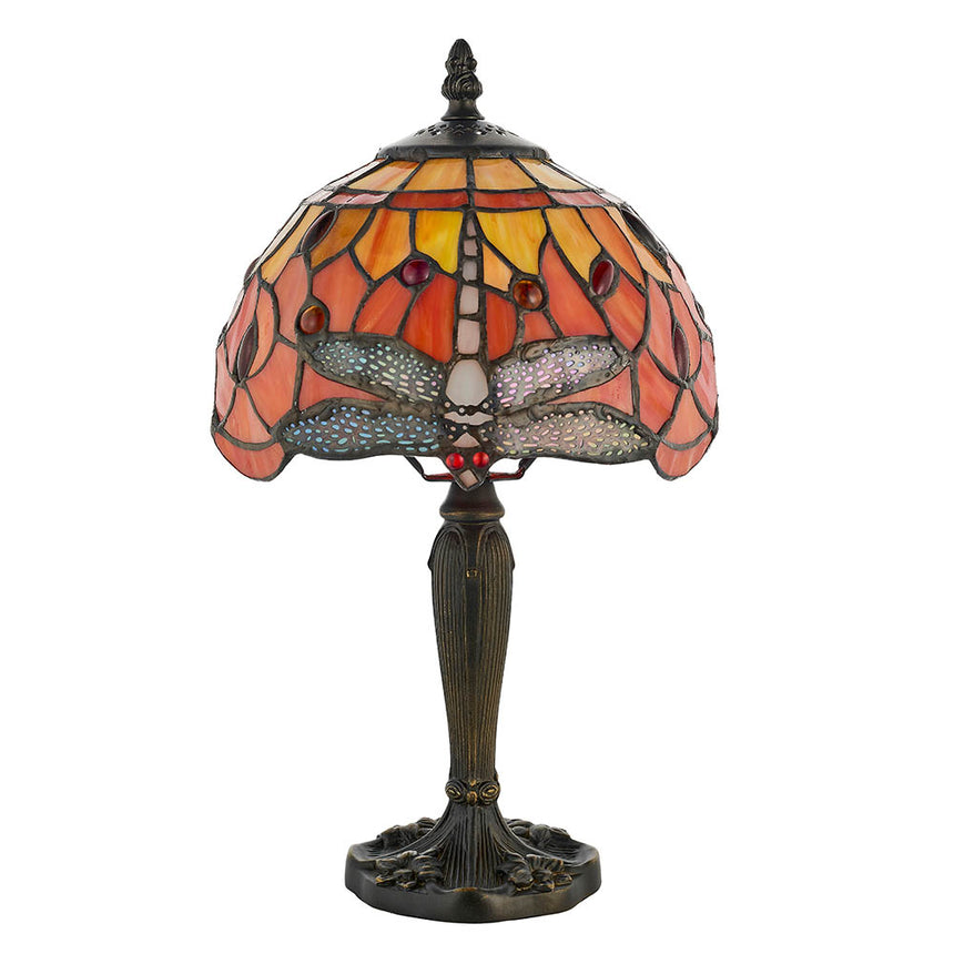 Dragonfly Mini Tiffany Table Lamp, Flame