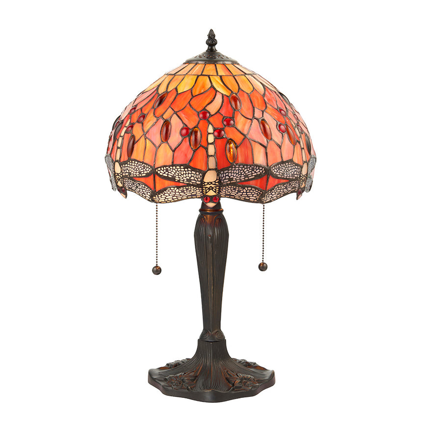 Dragonfly Small Tiffany Table Lamp, Flame