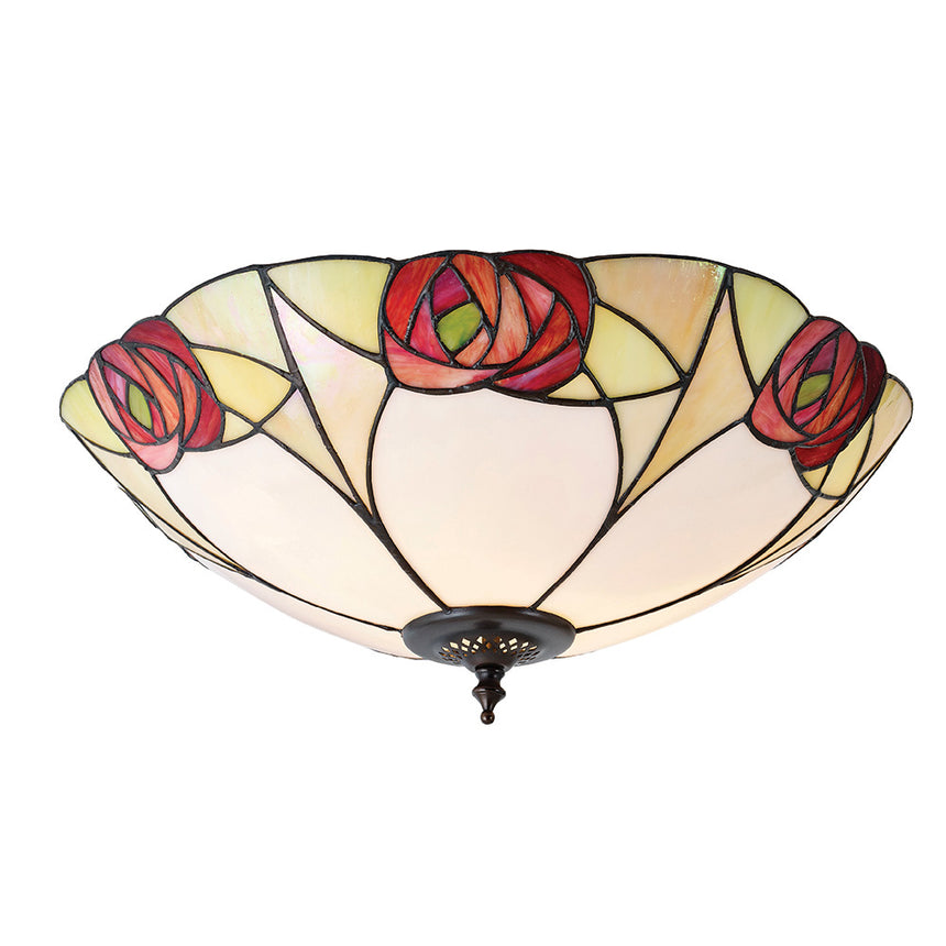 Ingram 45cm Tiffany Flush Ceiling Light