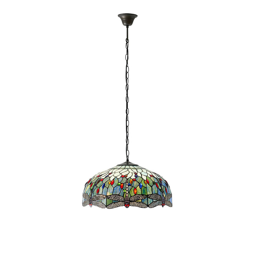 Dragonfly 50cm Tiffany Pendant Light, Blue