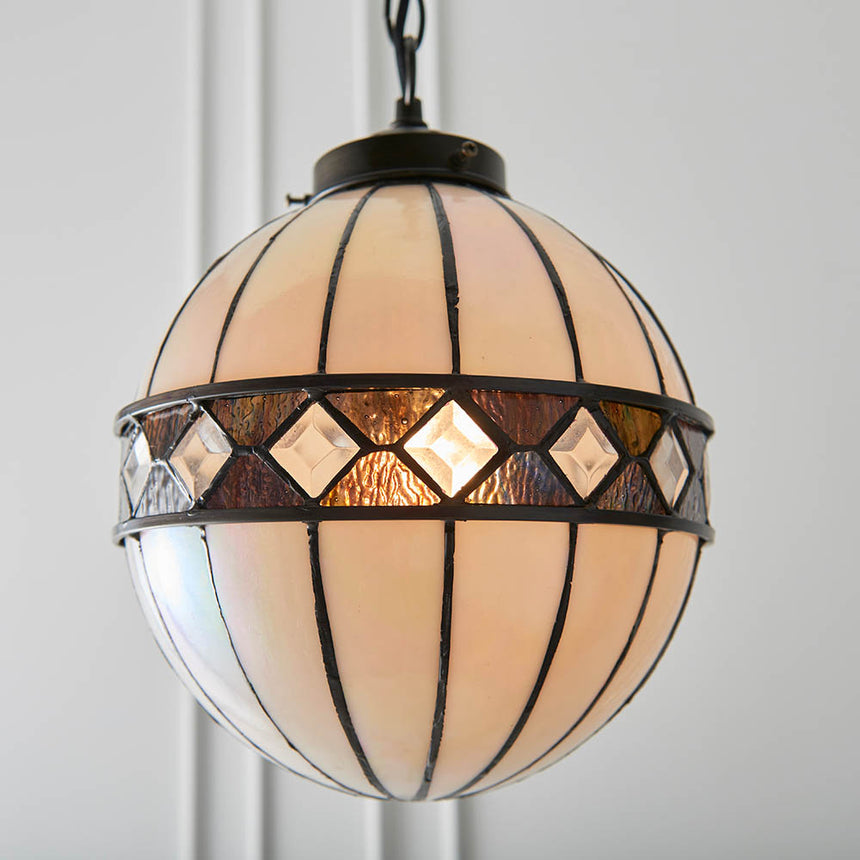 Fargo 25cm Globe Tiffany Pendant Light