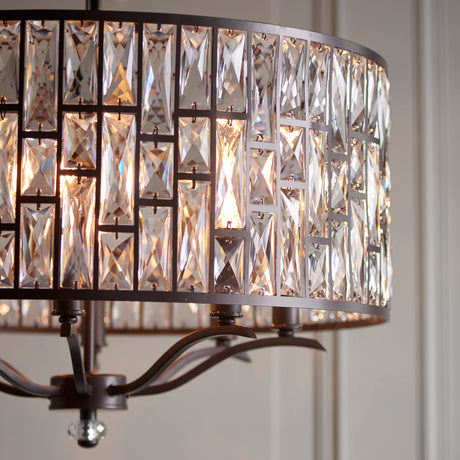 Belle 8 Light Pendant Light, Bronze