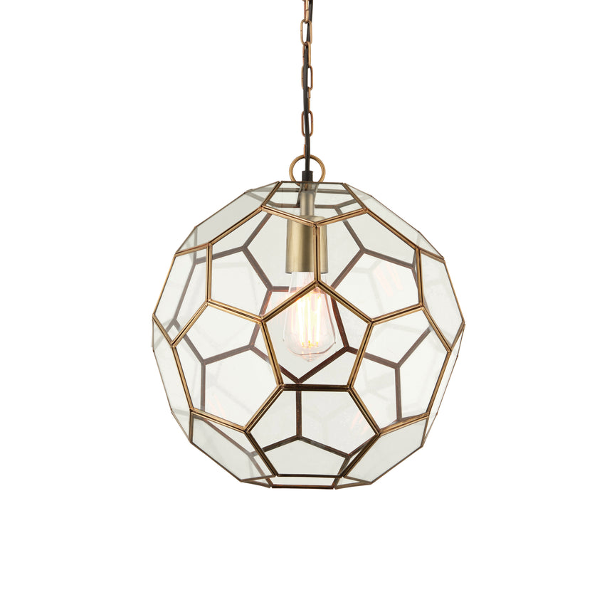 Miele 37 Pendant Light, Antique Brass/Clear