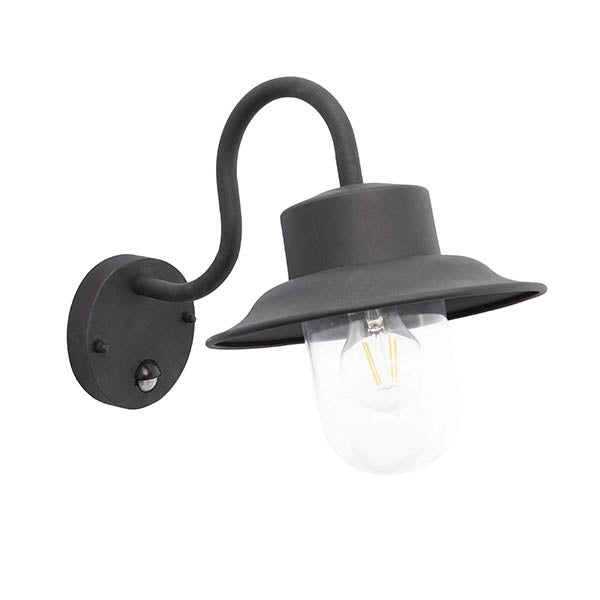 Chesham PIR Sensor Outdoor Wall Lantern, Black