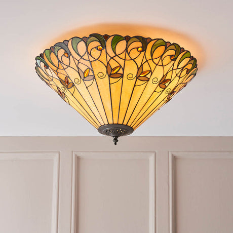 Jamelia 50cm Tiffany Flush Ceiling Light