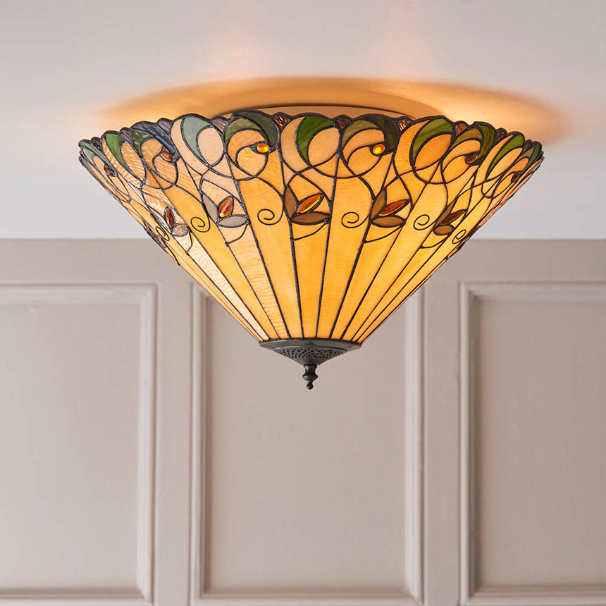 Jamelia 50cm Tiffany Flush Ceiling Light