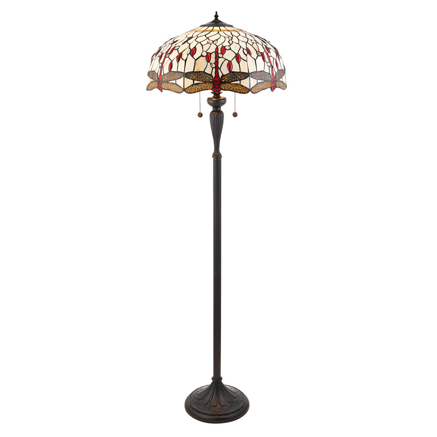 Dragonfly Beige Tiffany Floor Lamp