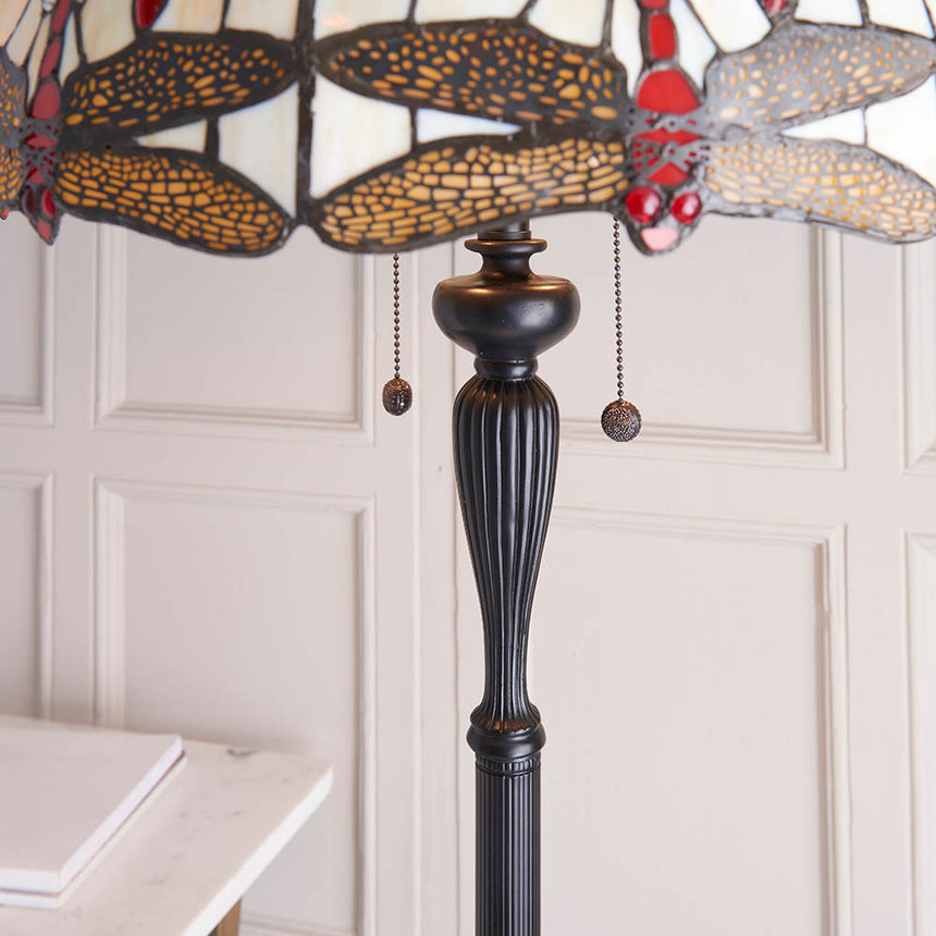 Dragonfly Beige Tiffany Floor Lamp