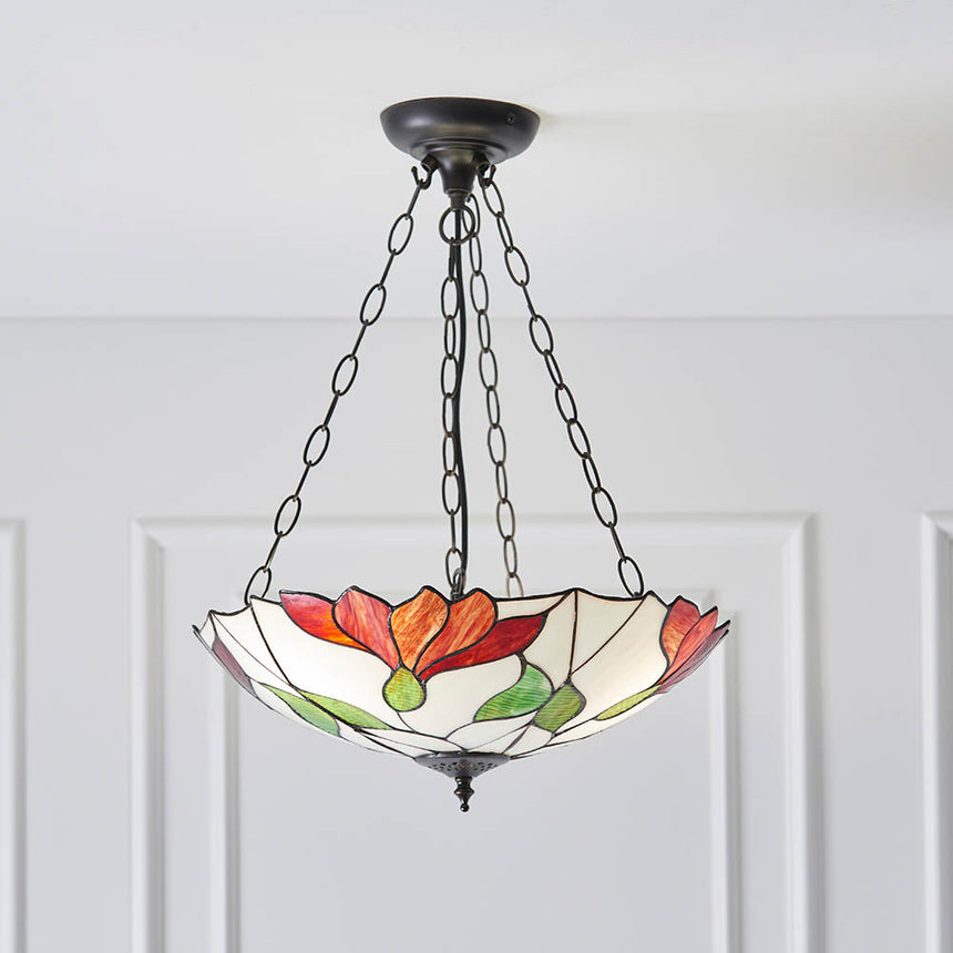 Botanica 45cm Inverted Tiffany Pendant Light