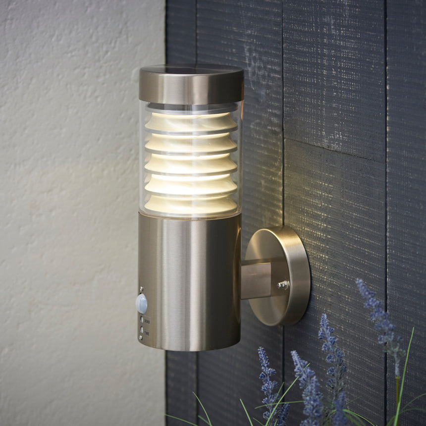 Equinox LED PIR Outdoor Wall Light, Stainless Steel