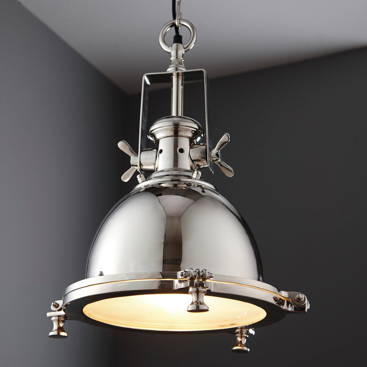 Fenton Industrial Pendant Light, Nickel