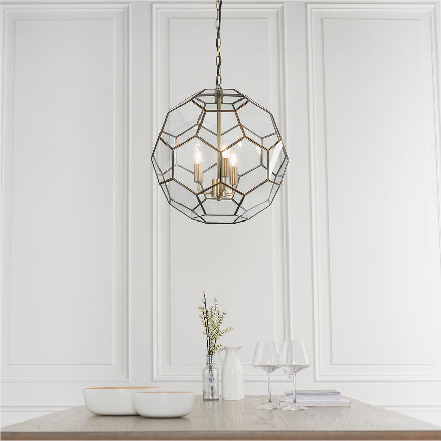 Miele 47 Pendant Light, Antique Brass/Clear