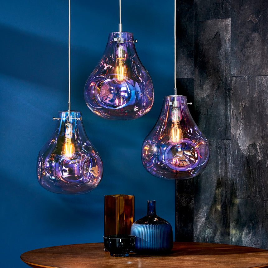 Lava Iridescent Glass Pendant Light