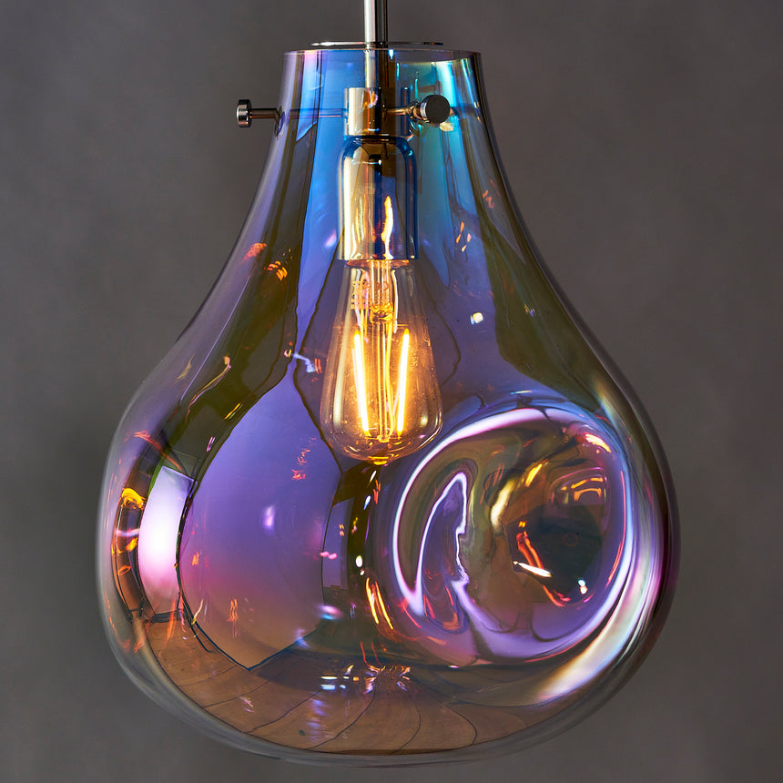 Lava Iridescent Glass Pendant Light