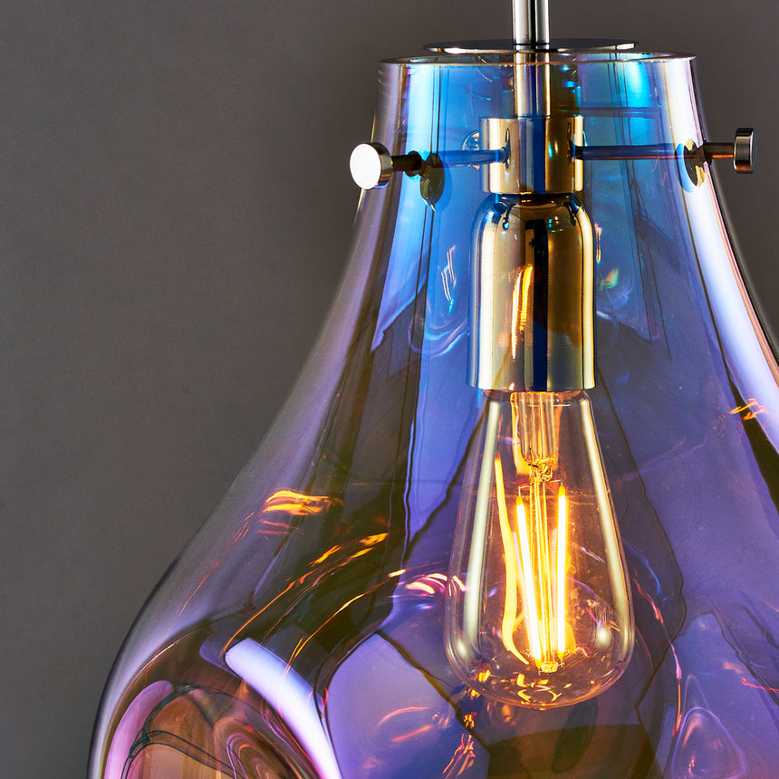 Lava Iridescent Glass Pendant Light