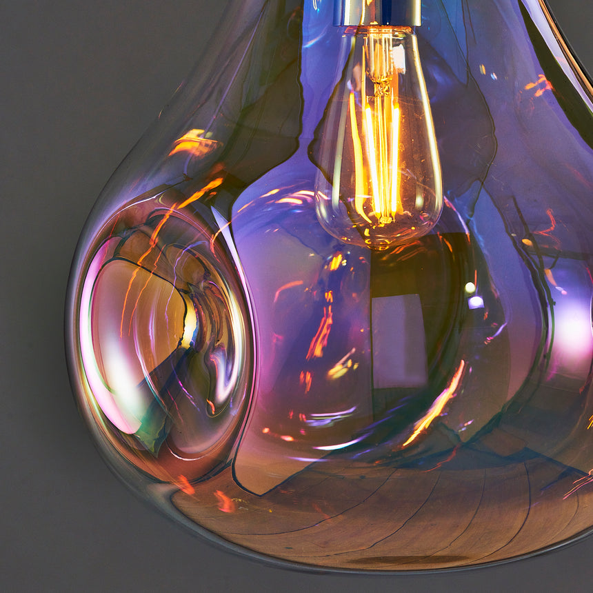 Lava Iridescent Glass Pendant Light