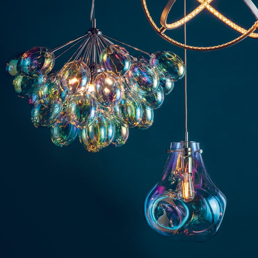 Lava Iridescent Glass Pendant Light