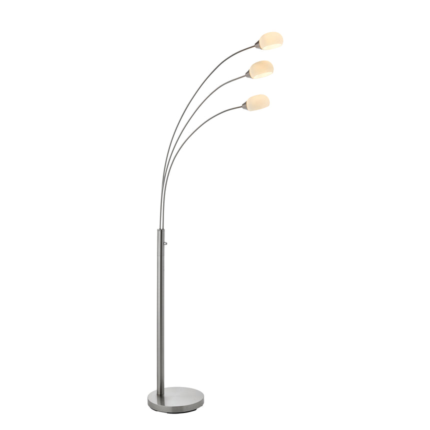 Jaspa 3 Light Floor Lamp, Satin Nickel