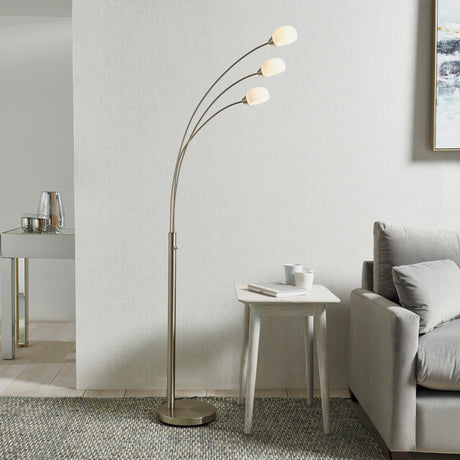 Jaspa 3 Light Floor Lamp, Satin Nickel