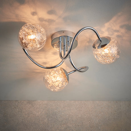 Auria 3 Light Semi Flush Ceiling Light