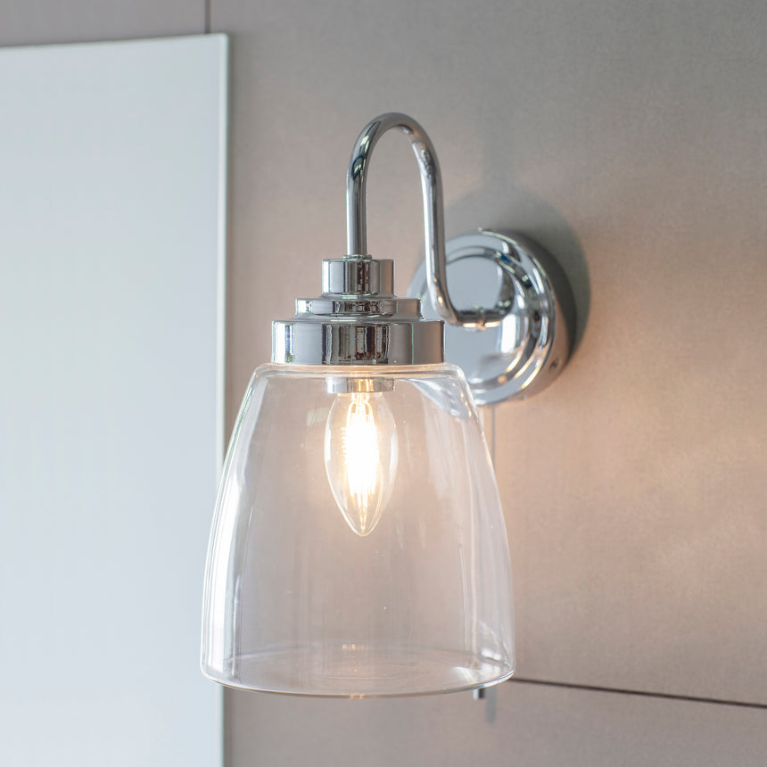 Ashbury Bathroom Wall Light, Chrome