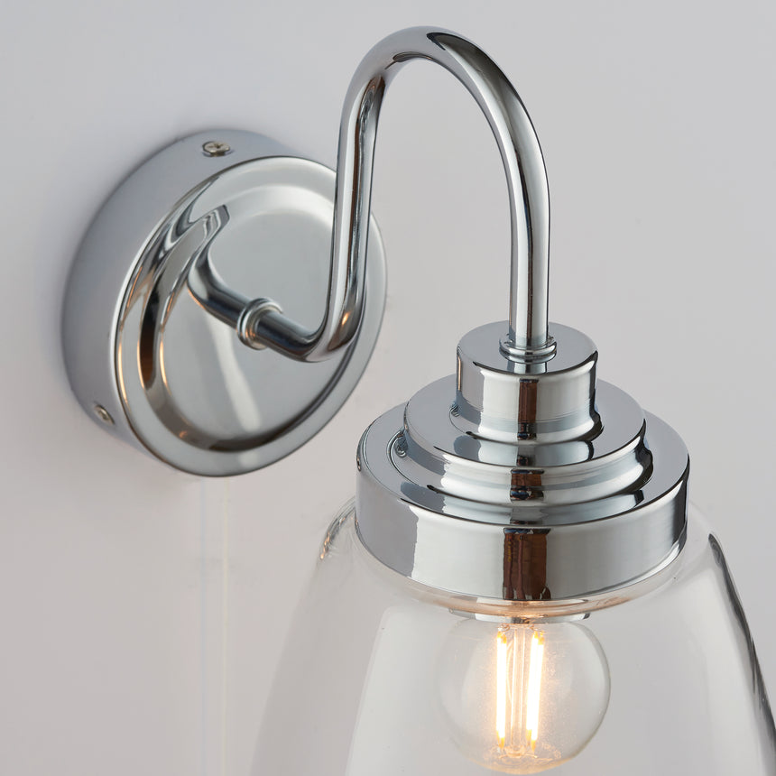 Ashbury Bathroom Wall Light, Chrome