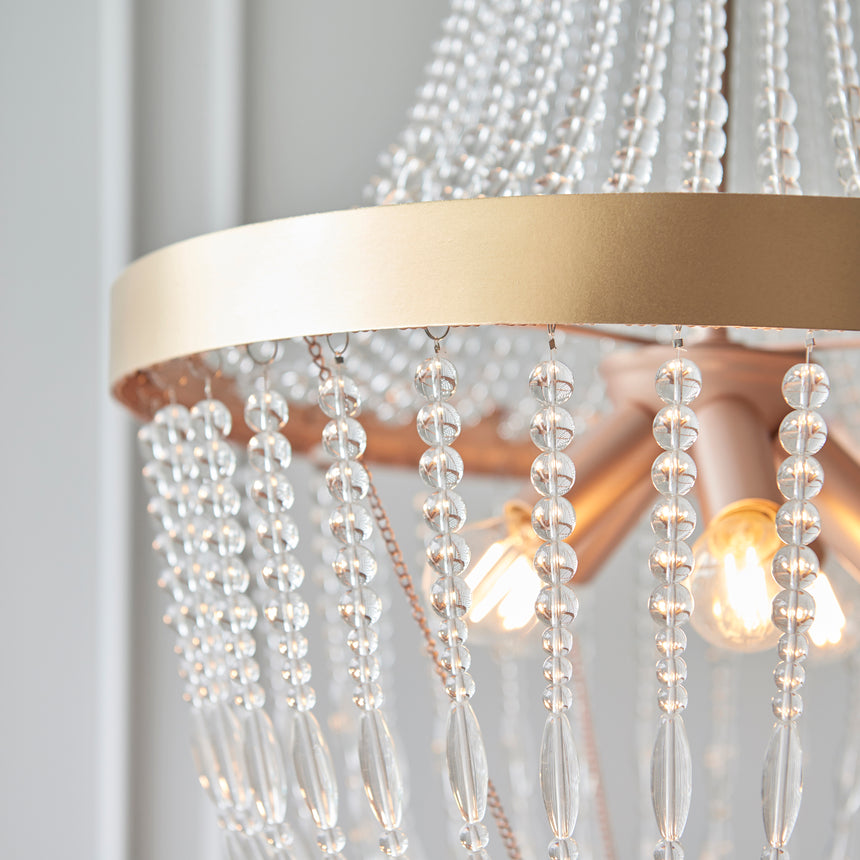 Celine 5-Light Pendant Light, Rose Gold