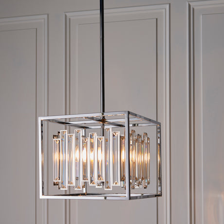 Acadia 4 Light Pendant Chandelier, Chrome