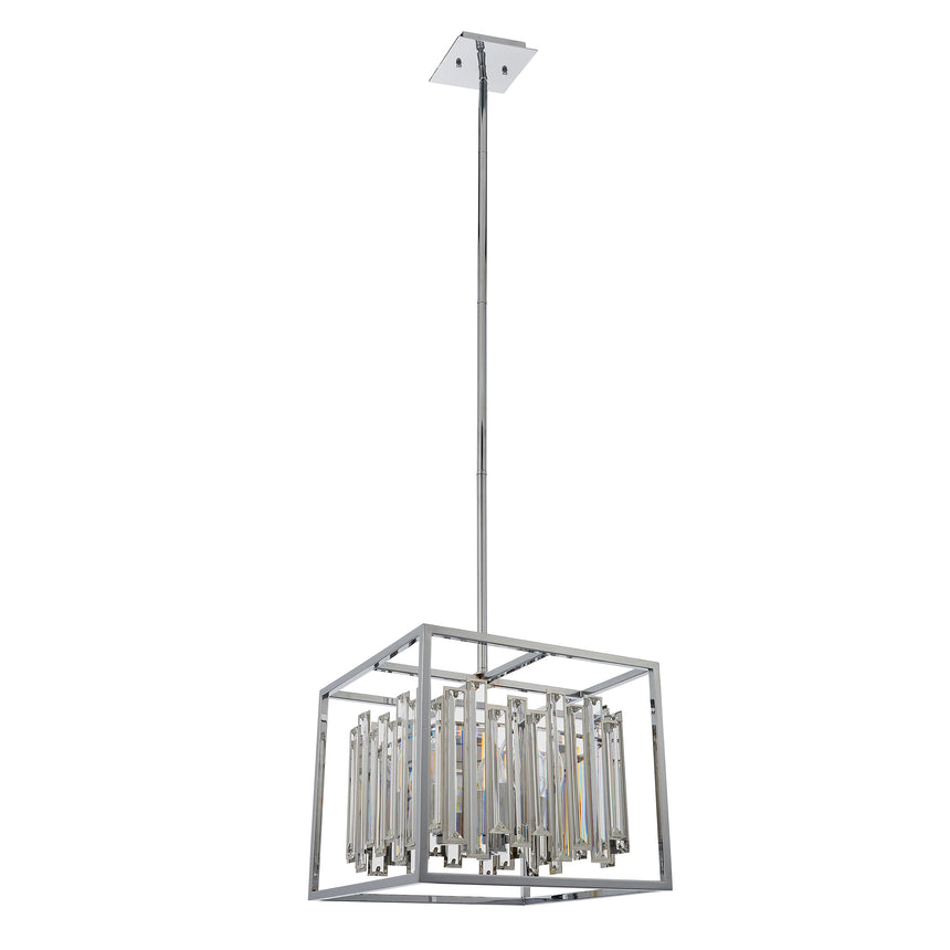 Acadia 4 Light Pendant Chandelier, Chrome